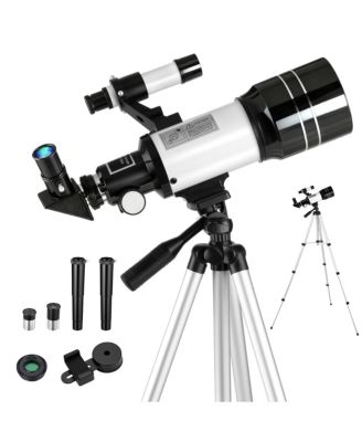Telescope 70mm Aperture 300mm AZ Mount Telescope with Stand and Phone Adapter for Kids, Adults and Beginners