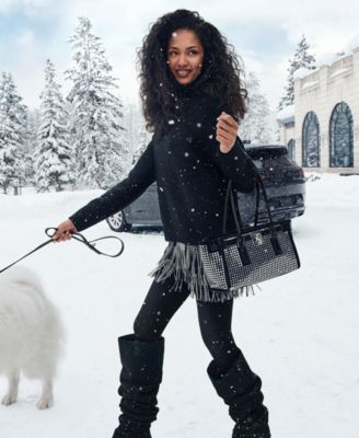 Michael Kors Women's Studded Fringe Mini Skirt