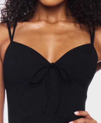 Juniors' Double Layer Drop V-Neck Dress