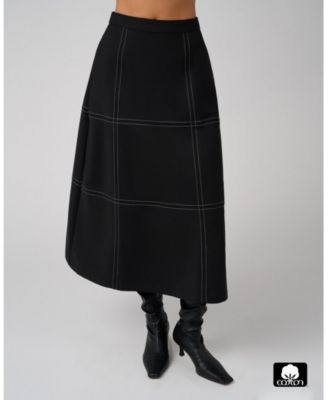 Women's A-Line Contrast Stitch Skirt