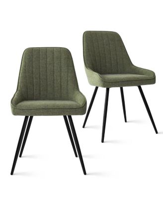 5-Piece Round Dining Table Set for 4, Black MDF Top with Upholstered Fabric Chairs, Kitchen Table Set for Small Spaces