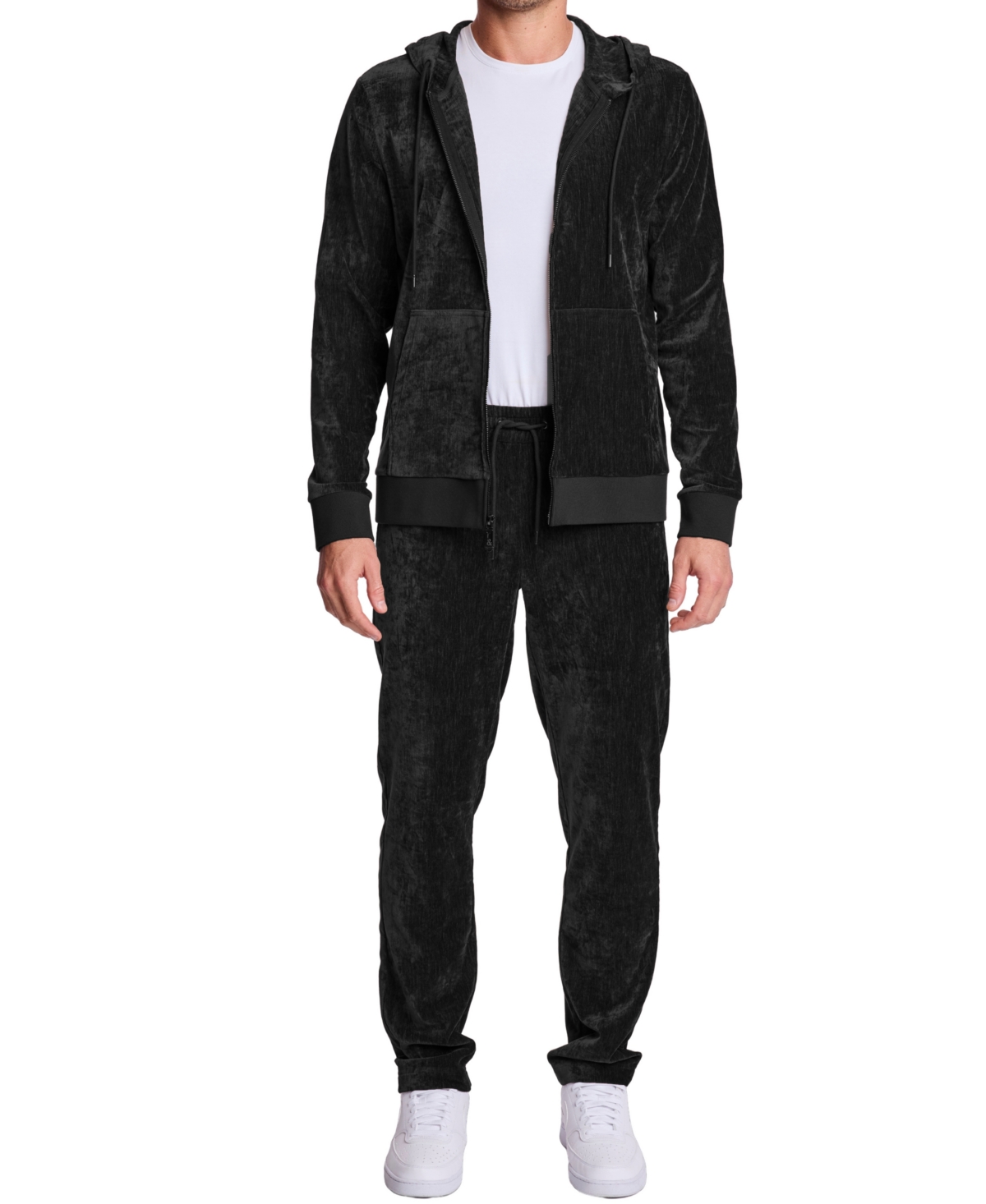 Paisley & Gray Men's Long-sleeve Zip-up Hoodie In Black