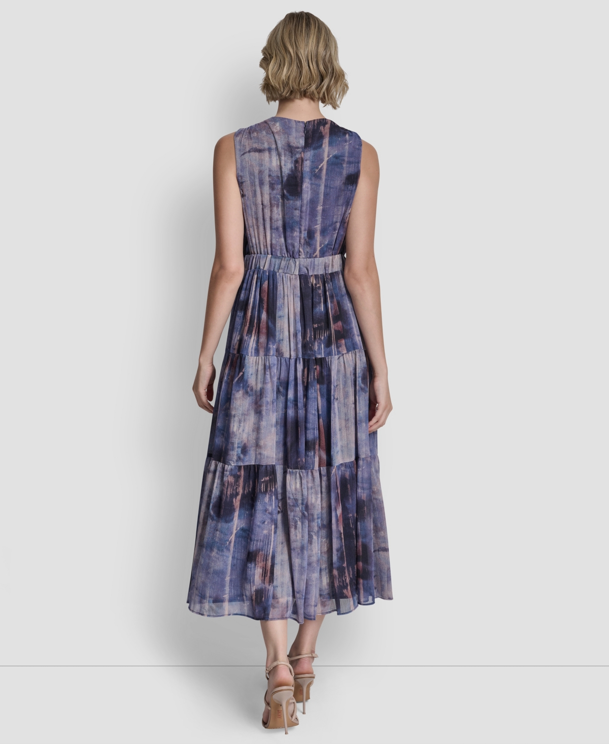 Dkny Women's V-Neck Sleeveless Tie Waist Dress