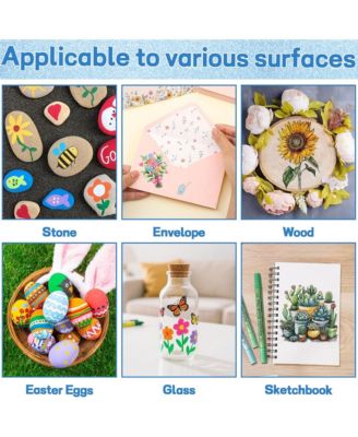 12 Colors Metallic Markers, Dual Tip Glitter Pens, Acrylic Paint Markers for DIY Crafts, Scrapbooking, Glass, Wood and Cards