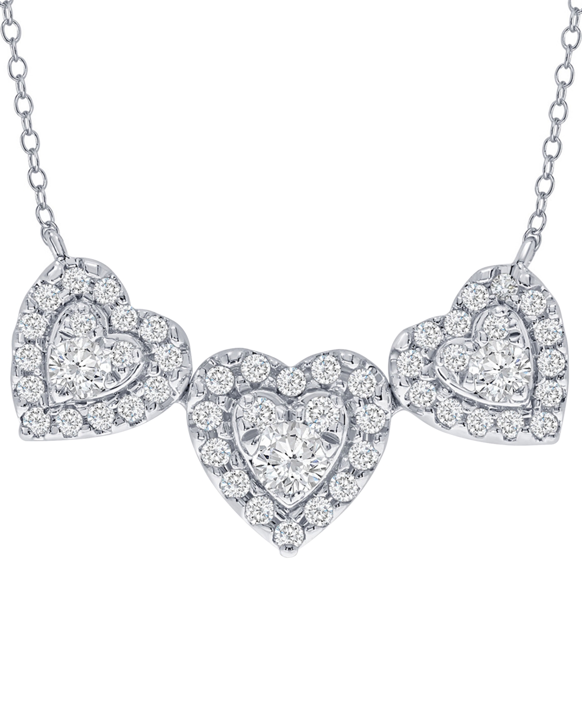 Macy's White Diamond Necklace (1/2 ct. t.w.) in 14k White Gold