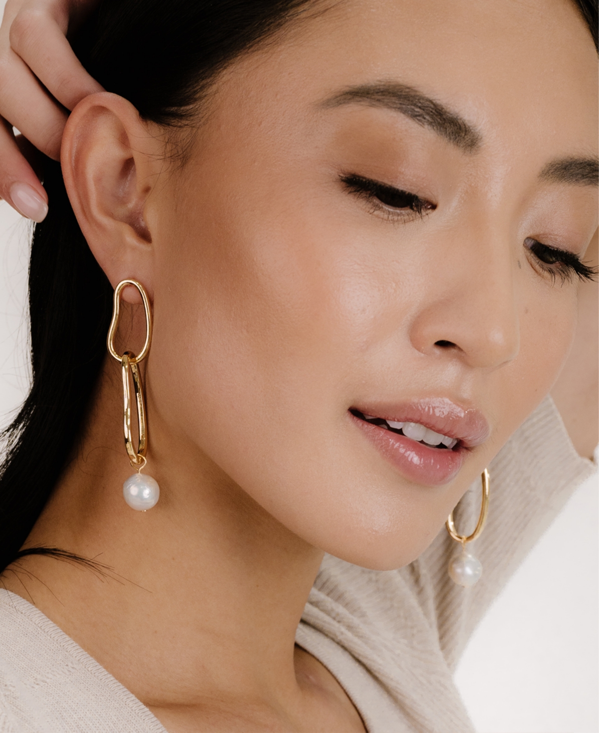 Ettika Mara Dangle Cultivated Pearl Earrings