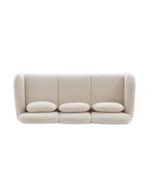 78 in. Modern 3 Seater Boucle Sofa with 3 Pillows, Beige