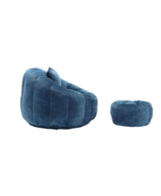 Modern Bean Bag Chair with Ottoman for Adults