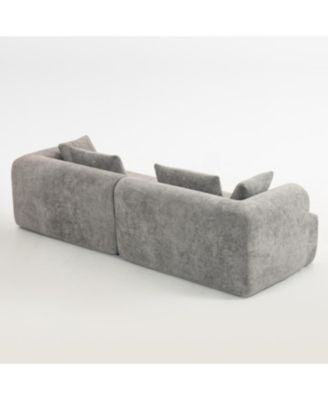 Streamdale Full-Foam Modular Sofa, 96" Boucle 2-Piece Sectional with Rounded Arms