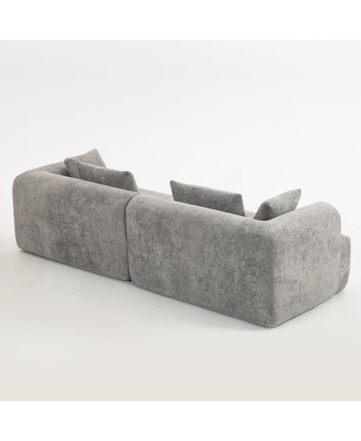 Streamdale Furniture Streamdale Full-Foam Modular Sofa, 96" Boucle 2-Piece Sectional with Rounded Arms