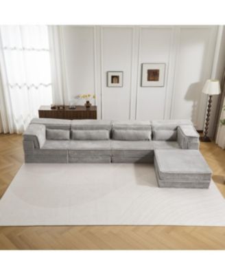 86" Modern Chenille 3-Seater Sofa with Rolled Arms & Wood Legs