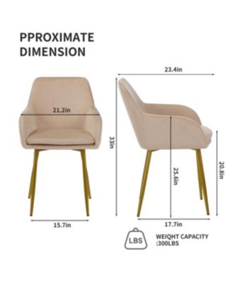 Streamdale Velvet Dining Chair Set (2-Piece) - Beige