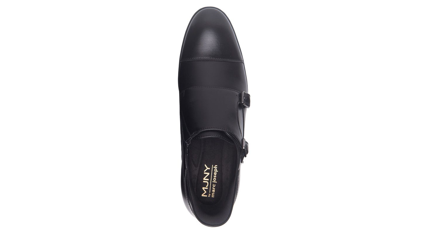 Мужские туфли Marc Joseph New York Oliver Street Hands-Free Slip-On Double Monk Dress Oxfords, цвет: Чёрный кожаный — фото 3