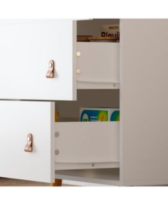 4-Drawer Chest of Drawers Nursery Storage Organizer With Changing Table Open Shelf