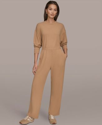 Women's Brushed Jersey High Rise Pleated Pull-On Pants