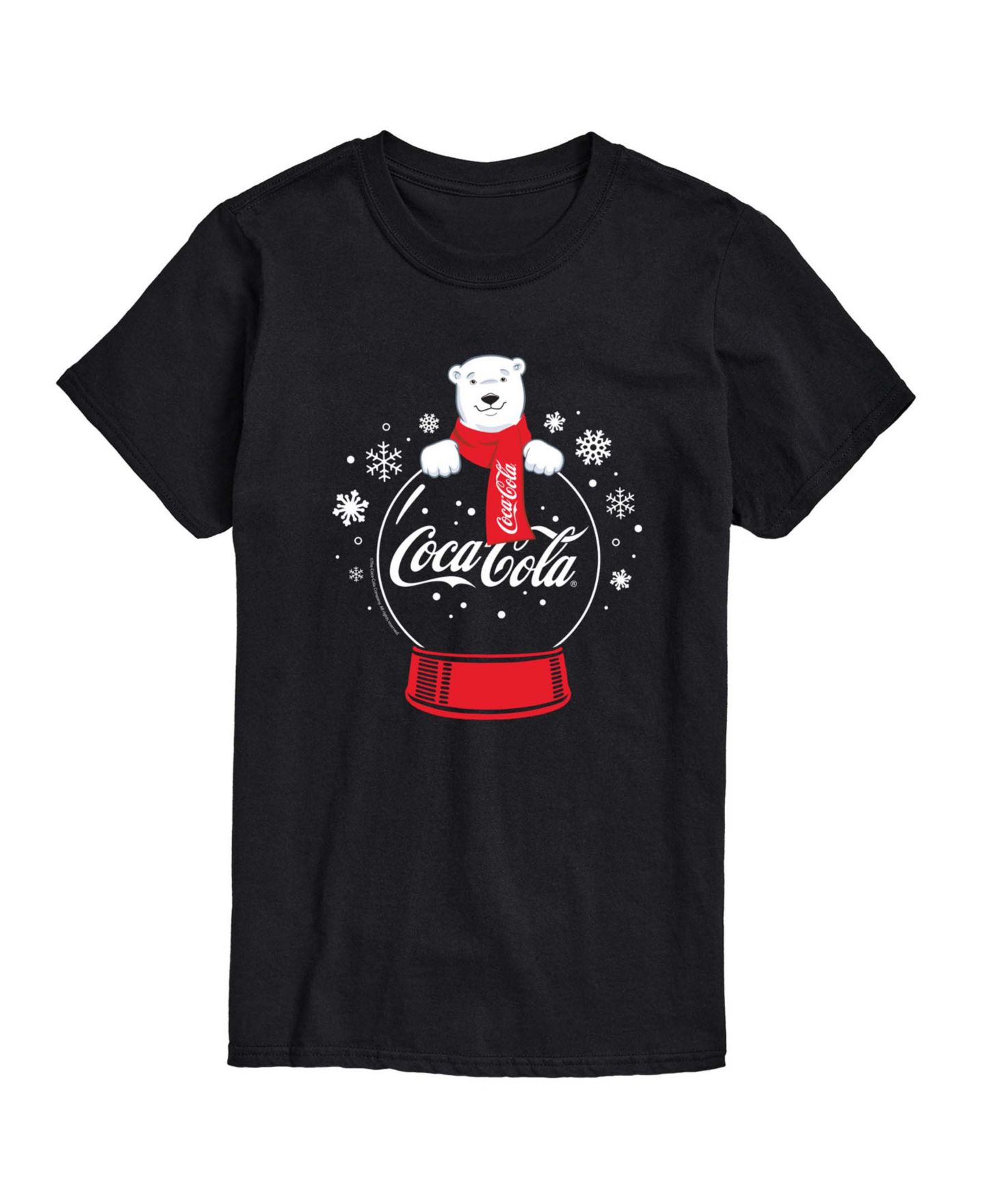 Мужская футболка AIRWAVES Coca-Cola Polar Bear Snowglobe Short-Sleeve Graphic, цвет: Чёрный — фото 1