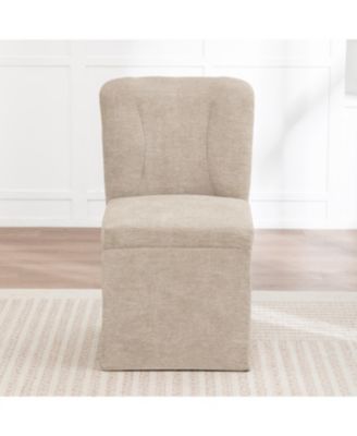 Streamdale Linen Dining Chairs, Modern Fabric Side Chairs, Padded Seat, Set of 2 (Brown