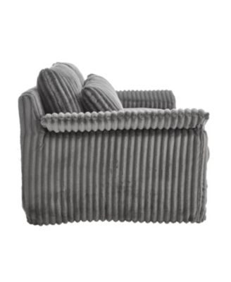 Corduroy Loveseat Sofa with Pillow Top Arms & 2 Accent Pillows