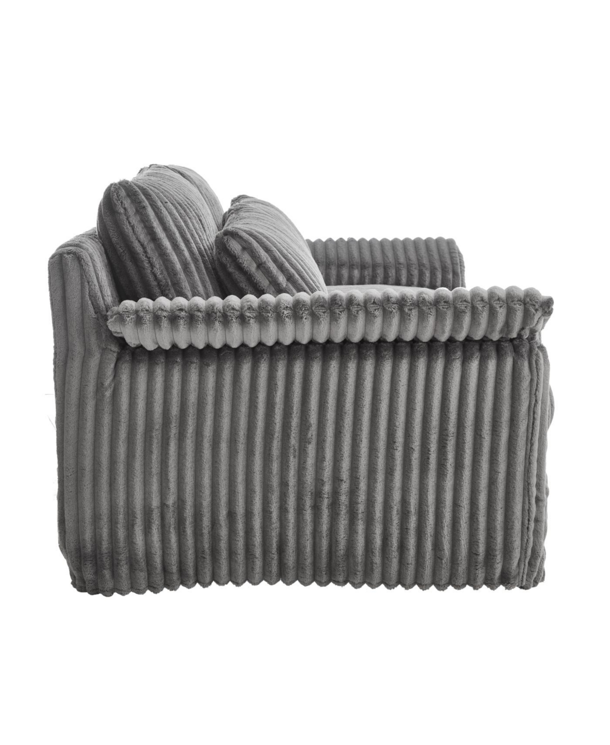 Streamdale Furniture Corduroy Loveseat Sofa with Pillow Top Arms & 2 Accent Pillows