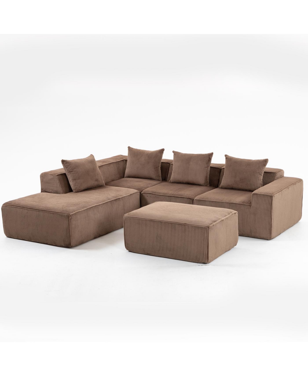 Streamdale Furniture Streamdale Exquisite Full Foam Compressed Sofa - Premium Modular Sectional, Warm Brown