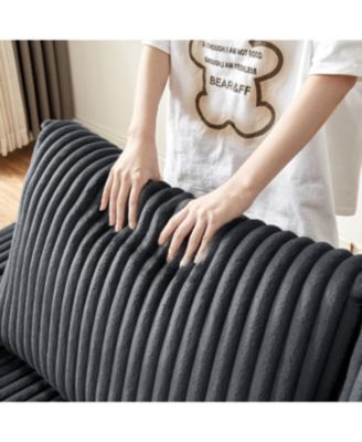 Streamdale 71" Sofa Plush Corduroy Square Storage Armrest USB port