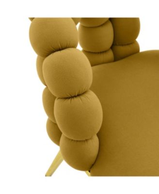 Streamdale Set of 2 Yellow Velvet Dining Chairs with Gold Legs