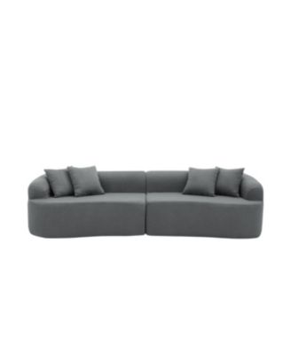 Streamdale Curved Lamb's Wool Modular Sectional Sofa - Gray