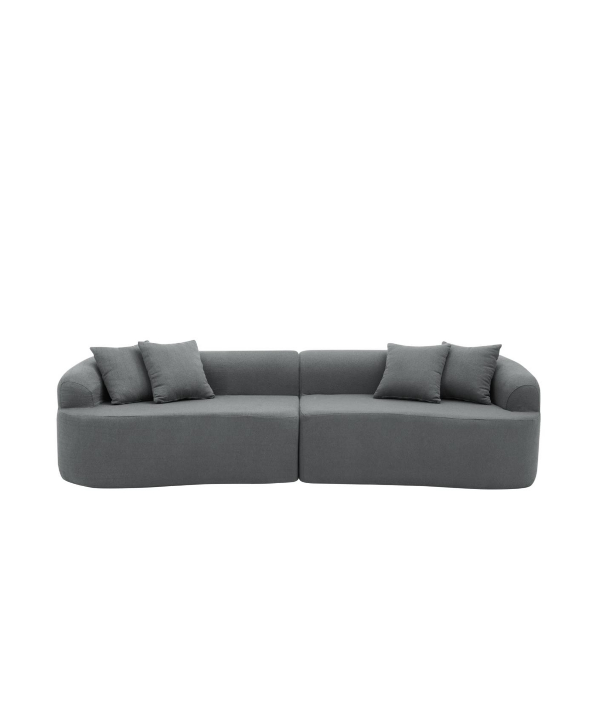 Streamdale Furniture Streamdale Curved Lamb's Wool Modular Sectional Sofa - Gray