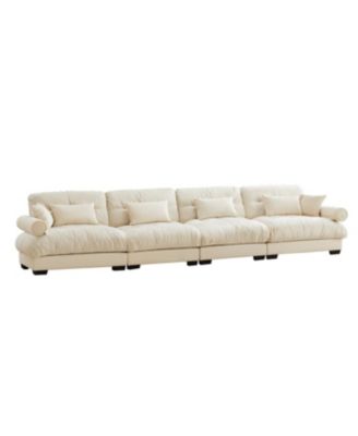 Streamdale Super Comfort Oversized Modular Velvet Sectional Sofa Couch with Ottoman