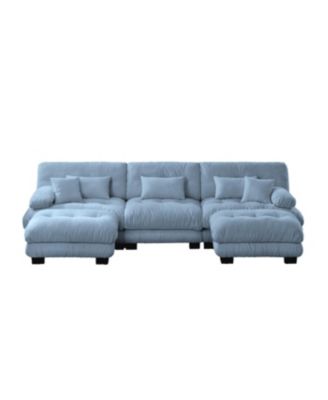 Streamdale Luxury Modular Sectional Sofa - Oversized U Shaped Cloud Couch with Ottomans