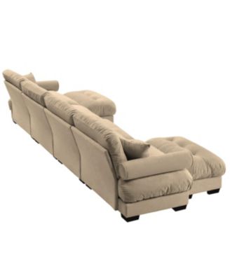 Streamdale U-Shaped Sectional Sofa Cloud Couch with Movable Ottomans, Convertible 4 Seater