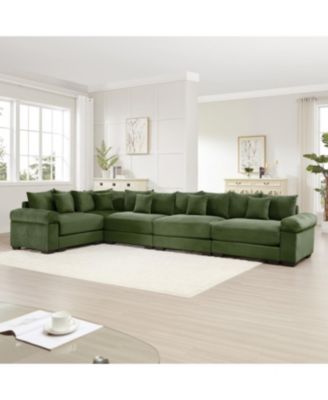 Streamdale Oversized Cloud Modular Sectional Couch, Convertible, Deep Seat, Green