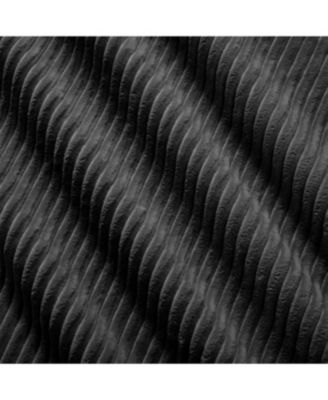 Streamdale Modern L-Shaped Corduroy Sectional Sofa with Movable Ottoman, Black