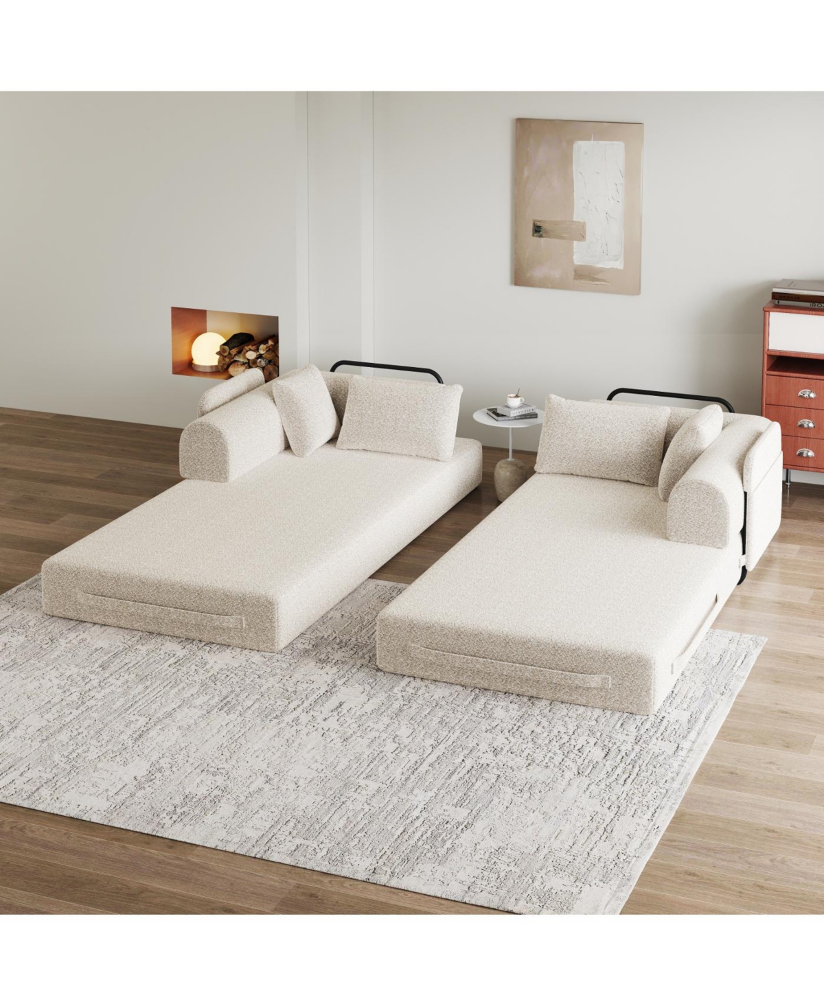 Streamdale Convertible Sleeper Sofa Bed with Pillow, Chenille Folding Mattress Couch