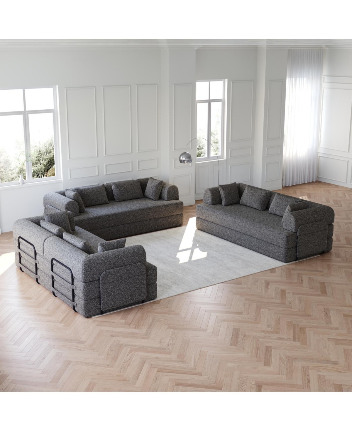 Streamdale Furniture Streamdale Convertible Sleeper Sofa Bed with Pillow, Chenille Folding Mattress Couch