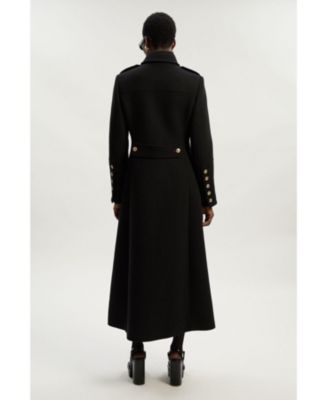 Women's Wool Military Tailored Maxi Coat