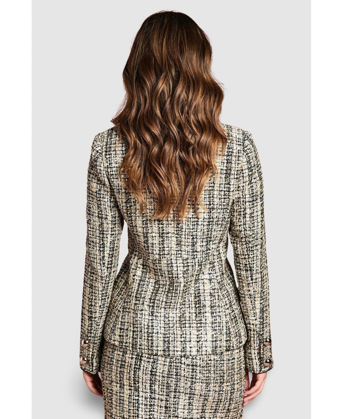 Coast Women's Sequin Tweed Fitted Blazer