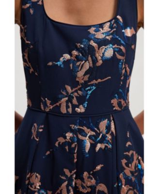 Women's Satin Sequin Prom Dress