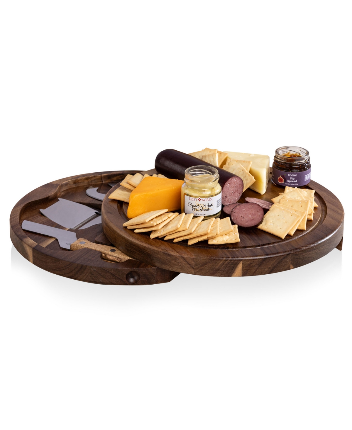 Toscana Acacia Circo Cheese Board with Gourmet Gift Pack, 6-Piece