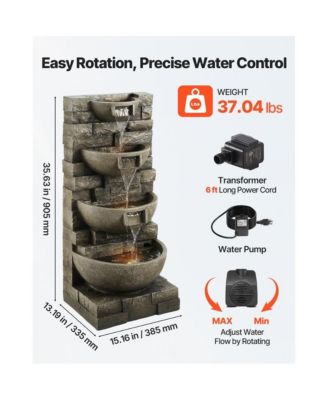 Outdoor 4-Tier Block Stack Yard Fountain for Garden or Patio