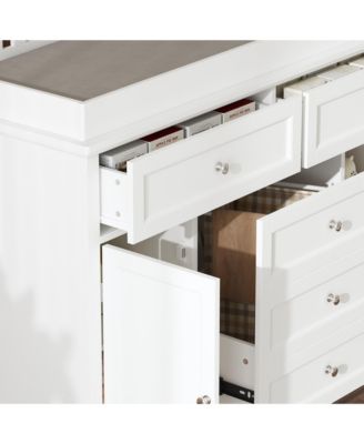 Changing Table, Chest of Drawers, Dresser with 3 Drawers, 4 Shelves and 2 Doors.