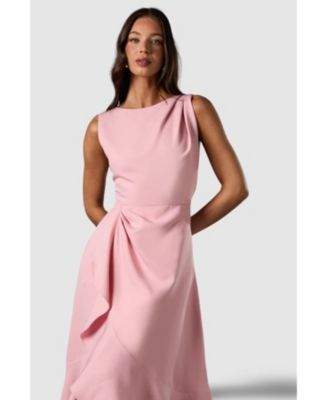 Women's Waterfall Crepe Midi Dress