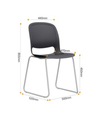 Streamdale Modern Black Stacking Chairs Set of 4 with Ergonomic Design