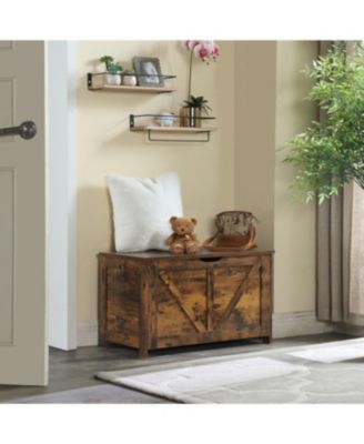 Streamdale Retro Toy Box Organizer Entryway Storage Bench, Rustic Brown