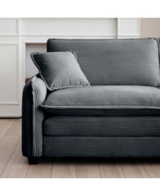 Streamdale Grey Corduroy Ottoman Footstool for 2, 3, and 4 Seater Sofas