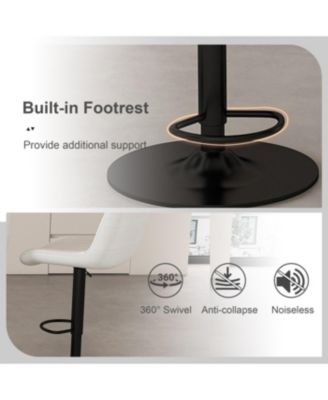 Streamdale Adjustable Swivel Bar Stools with Backrest & Soft Knit Fabric (Set of 2)