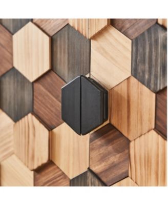 Streamdale Distressed Honeycomb Pattern Storage Cabinet with Doors