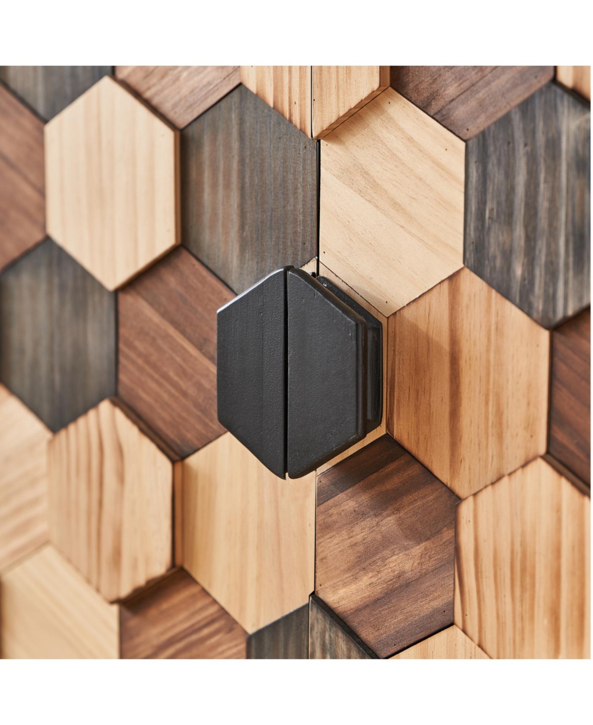 Streamdale Distressed Honeycomb Pattern Storage Cabinet with Doors