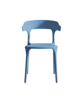Streamdale Stackable Plastic Chairs Set of 4 (Blue/White, Polypropylene, 150KG