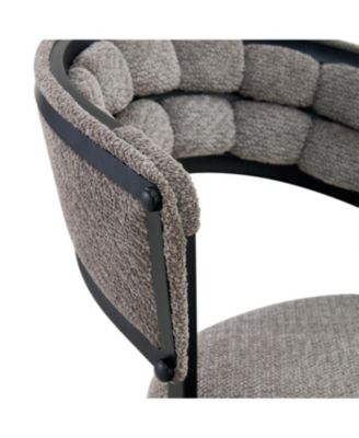 Streamdale Set of 2 Gray Velvet Dining Chairs with Black Legs